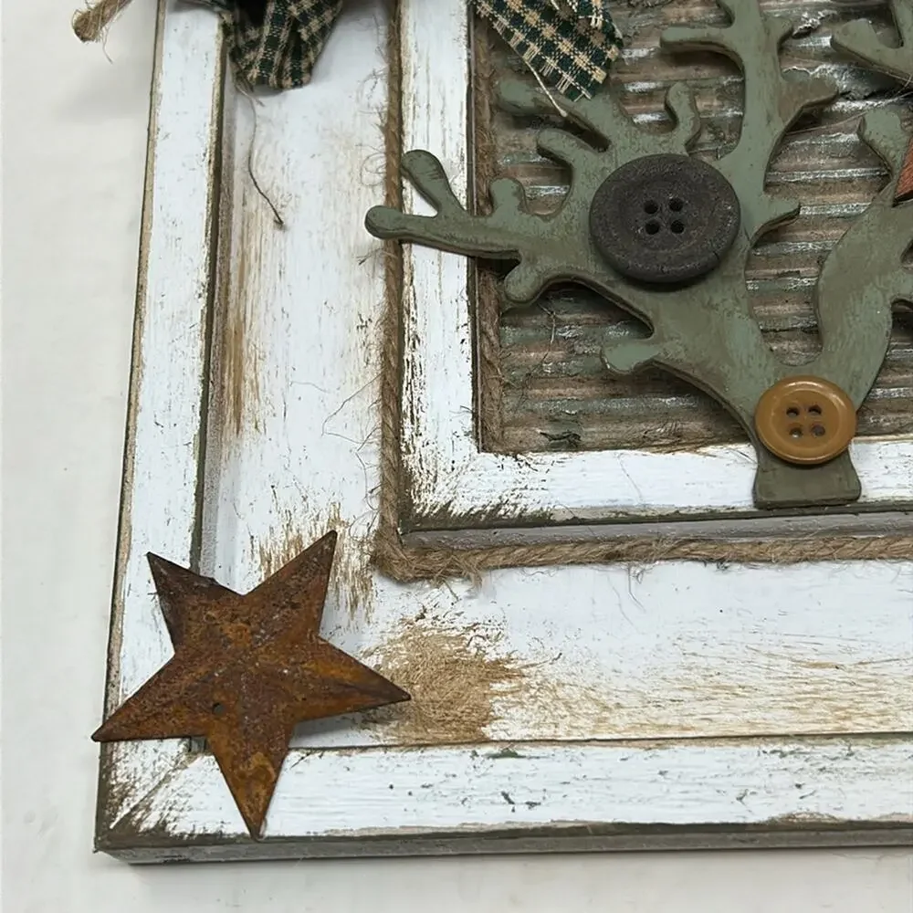 Handmade Distressed Wood Tree Rustic Farmhouse Decor in Frame